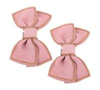 AKOOSY 2Pcs Pink Bowknot Shoe Clips Elegant Detachable Buckles for Heels Flats Sandals Stable Metal Rhinestone Embellishments Versatile Shoe Decorations for Women