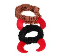 AKOOSY 2pcs Plush Bull Horns Headband Soft Comfortable Hairband for Face Washing Spa Makeup Cow Horns Hair Accessory Shareable for Women Daily Use