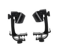 AKOOSY 2pcs Portable Plastic Microphone Clips Lightweight Microphone Mounts for Drum Kits and Instruments Easy to Install Practical Mic Holders in Black for School Office Theater Use