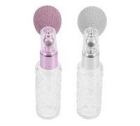 AKOOSY 2pcs Portable Refillable Mini Spray Bottle 10ml with Heart Pattern, Fine Mist Spray and Comfortable Handling, Glass and Plastic Material, for On-the-go Touchups and Makeup Use