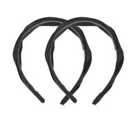 AKOOSY 2pcs Retro Braided Wide Cross Hairbands for Women, Cotton Linen and Abs Material, Practical to Use and Fix the Hair, for Birthdays and Parties