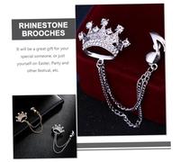 AKOOSY 2pcs Rhinestone Crown Musical Note Brooches Vintage Corsage Lapel Pin Men Suit Accessories Elegant Collar Chain Pins for Wedding Party Banquet