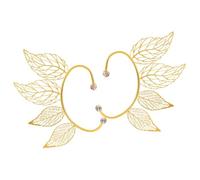 AKOOSY 2pcs Rhinestone Leaf Ear Cuffs Non-piercing Clip on Cartilage Earrings Women Ear Bone Clips for No Piercing