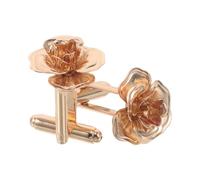 AKOOSY 2Pcs Rose Flower Cufflinks for Men’S French Shirts, Gold Tone Tailcoat Button Studs, Business and Party Formal Shirt Accessories