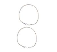 AKOOSY 2pcs Silver Plated Beaded Bracelets Adjustable Chain Wrist Jewelry for Women Stylish Smooth Polished Alloy Decorative Charm Accessories