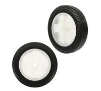 AKOOSY 2pcs Solid Rubber Lawn Mower Wheels Replacement Durable Silent Casters for Garden Mowers Hand Trucks and Barbecue Racks Heavy Duty Load Capacity Outdoor Utility Wheels