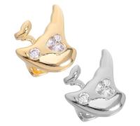 AKOOSY 2pcs Sparkly Rhinestone Heart Tooth Grill Caps for Men Women Bling Hip Hop Jewelry Versatile Stage and Party Mouth Decoration Dazzling Fake Teeth Ornaments