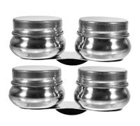 AKOOSY 2pcs Stainless Steel Palette Cups with Sealed Lids Portable Oil Paint Dipper Pots for Watercolor and Oil Painting Reusable Mixing and Storage Containers for Artists
