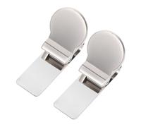 AKOOSY 2pcs Stainless Steel Wallet Money Clip Metal Bill Fold Clip Portable Cards Storage Fixing Clamp for Outdoor Use