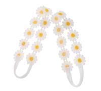 AKOOSY 2pcs Sunflower Headband Set with Elastic Fabric, Boho Style Daisy Flower Wreath Hairbands for Women and Girls, Secure Fit and Realistic Design, for Vacations and Home Decoration