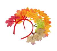 AKOOSY 2pcs Thanksgiving Maple Leaf Headband Elastic Autumn Hair Accessories for Women Festival Party Photo Props Harvest Theme Vibrant Fall Colors