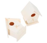 AKOOSY 2pcs Unpainted Wooden Birdhouse Kit Weather Resistant DIY Bird Feeder for Outdoor Hanging Natural Finish Garden Decor Educational Craft for Families