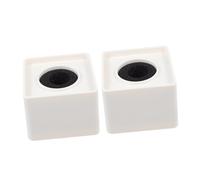 AKOOSY 2pcs White Abs Microphone Flag Station Cube Shaped Interview Mic Logo Holder with Large Display Area for Professional Interviewers and Reporters