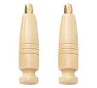 AKOOSY 2pcs Wood Handle Awl Set for DIY Leathercraft and Shoe Repair, Solid Wood and Metal Construction, Secure and Reliable Craft Tool Handles for Versatile Stitching Tasks