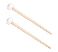 AKOOSY 2Pcs Wooden Gong Mallets Small Lightweight Percussion Mallets with Smooth Rounded Edges Wood Handles for Gong Instruments and Easy to Carry