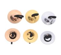 AKOOSY 3 Pairs Finger Cymbals Hand Held Percussion Zills Musical Instruments for Early Music Education Party Play with Ergonomic Grip and Easy Control Gold Silver Rose Gold