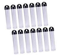 AKOOSY 30 Pcs Transparent Beads Storage Tubes with Black Screw Lids Empty Refillable Containers for Craft Supplies High Impact Resistant Small Storage Jars for Organizing Small Items