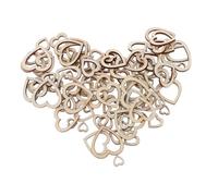 AKOOSY 300pcs Hollow Heart Shaped Wooden Cutouts Natural Rustic Unfinished Wood Slices for Wedding Table Decorations Valentines Day Craft Embellishments