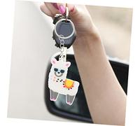 AKOOSY 30pcs Cute Alpaca Key Chain with Hanging Ring Cartoon PVC Bag Charm for Party Favors Womens Purse Decoration and Key Organizer Accessory