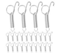 AKOOSY 30pcs Stainless Steel Spring Hooks for Rabbit Cage and Chicken Coop Door Latches Rounded Edges and Easy Installation, Sturdy Metal Hooks for Outdoor Poultry Habitat Supplies