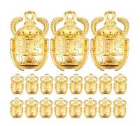 AKOOSY 35pcs Egyptian Scarab Beetle Charms Metal Pendants for DIY Jewelry Making Golden Craft Accessories for Necklaces Bracelets Keychains with Protective Symbol and Elegant Ancient