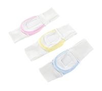 AKOOSY 3pcs Adjustable Cotton Diaper Fixing Tape Soft Elastic Safety Belt for Newborns Diaper Strips in Blue Yellow Pink Comfortable Reusable Fastener