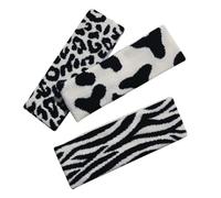 AKOOSY 3pcs Black and White Zebra Print Headband Stretch Workout Headband Lovely Hair Accessory for Women for Makeup Hairband and Everyday Wear