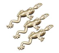 AKOOSY 3pcs Brass Frog Keyring Pendants DIY Hanging Ornament for Key Chains Bag Decorations and Crafts Sturdy Retro Design with Fine Details for Creative Projects