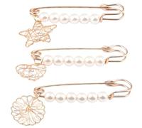 AKOOSY 3pcs Elegant Pearl Brooch Pins for Women, Alloy and Abs Pearl Material, Chic and Delicate Design to Add Fashion Elements and Show Personality, for Clothing Accessories