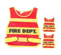 AKOOSY 3pcs Firefighter Role Play Vest for Soft Stretchable Fireman Costume with Safe Rounded Edges and Comfortable Dress Up Outfit for Pretend Play and Halloween