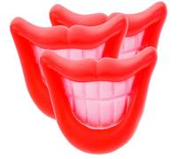 AKOOSY 3pcs Mouth Shaped Dog Plaything Squeak for Interactive Exercise | Red Vinyl Design, Helps Stimulate Hunting Instincts and Intelligence, Suitable for Dogs, Playful Novelty Item