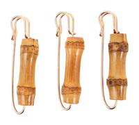 AKOOSY 3pcs Natural Bamboo Brooch Elegant Bamboo Craft Brooch for Women for Blouse Coat for Wedding Birthday