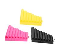 AKOOSY 3pcs Plastic Pan Flute Set for Kids - 8-tube Wind Musical Instruments in Yellow, Black, and Pink - Early Music Education Toy for Preschool Beginners