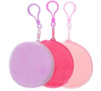 AKOOSY 3pcs Plush Purses for Women with Zipper Closure and Aluminum Alloy Buckle, Mini Change Holders for Storing Small Items while Traveling or Working Outdoors