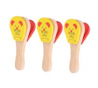 AKOOSY 3pcs Wooden Animal Castanets Natural Wood Clappers Musical for Early Education Cognitive Development Safe Non-toxic Percussion Instrument for Group Play and Imaginative Learning