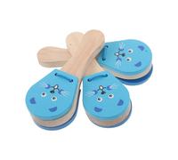 AKOOSY 3pcs Wooden Castanets Lightweight Percussion Instruments for Boy Girl with Easy Grip Design Early Education Music Learning for Rhythm Development and Hand Eye Coordination