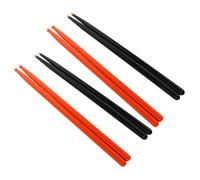 AKOOSY 4 Pairs Maple Birch Wood Drumsticks Tip Drum Sticks for Snare Electronic Drums Percussion Accessories with Vibrant Orange Black Colors for Practice and Performance