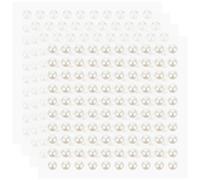 AKOOSY 4 Sheets Adhesive Pearl Stickers 6mm Stick on Pearls for Face Makeup DIY Scrapbooking Phone Craft Decoration Multi-Functional for Women
