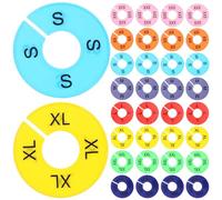 AKOOSY 40pcs Clothes Dividers Round Wardrobe Organizers with Markings for Closet and Sorting Reusable Plastic Hanger Separators in Colors for Easy Clothes Organization