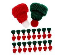 AKOOSY 40pcs Mini Santa Hats for Crafts Knitted Doll Caps Soft Lightweight Christmas Decorations DIY Ornaments for Snowman Dolls and Holiday Art Projects