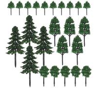 AKOOSY 40pcs Mini Scenery Trees Mixed Model Landscape Diorama Artificial Trees for Micro Landscape Train Railroad Scenery DIY Crafts Sturdy Plastic Diverse Styles and Colors for Realistic