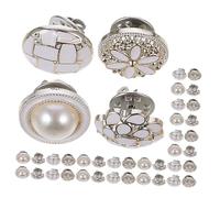 AKOOSY 40pcs No Sew Buttons Instant Replacement for Coats Dresses Jeans Flexible Decorative Cover Up Pins for Clothes Brooch Easy Quick Installation Use for Casual Professional Wear