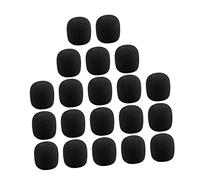 AKOOSY 40Pcs Sponge Covers for Lapel Microphone Mic Windscreen for Noise Reduction and Saliva Protection Compatible with Various Microphones Easy to Use Black Color