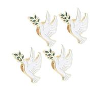 AKOOSY 4pcs Alloy Peace Dove Brooch Pins Set Olive Branch, Vintage Metal Animal Lapel Pins for Women, Fashionable Bird Badge for Clothes, Backpacks and Sweaters