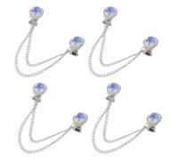 AKOOSY 4pcs Chain Brooch Vintage Flower Scarf Clips Elegant Shawl Chain Clips for Women Prevent Brooch from Falling for Sweater Dress Coat Collar