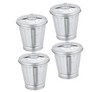 AKOOSY 4pcs Cute Mini Desktop Garbage Bin Multi Functional Rubbish Basket for Home and Office Waste Can for Desk Kitchen Bathroom Sturdy Material for Organizing and Decluttering
