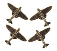 AKOOSY 4pcs Dark Brown Airplane Brooch Pin Lightweight Aviation Accessories for Men Women Suit Corsage Lapel Pin Shirt Collar Decoration