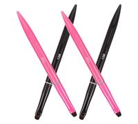AKOOSY 4pcs Flat Nail Brush Set for Nail Art and Builder Gel with Metal Handle and Synthetic Fiber and French Tip Application