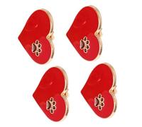AKOOSY 4pcs Heart Brooch Paw Print Brooch Cute Animal Enamel Pin Badge for Women Clothing Bags Jackets Valentines Day Party Favors