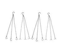 AKOOSY 4pcs Heavy Duty Iron Pot Hanging Chains for Flower Pots Bonsai Baskets Durable Black Hanging Chains with S and Straight Hooks for Indoor Garden Bird Houses Wind Chimes